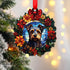Border Terrier Wreath Christmas Decoration